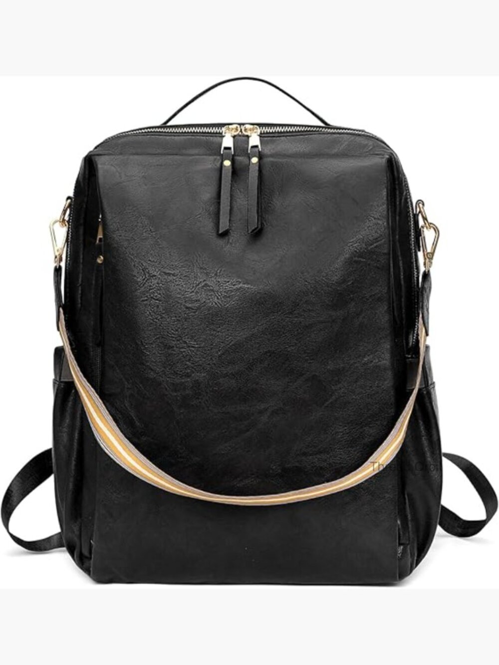 15.6" Laptop Backpack Vegan Leather Convertible Backpack Women